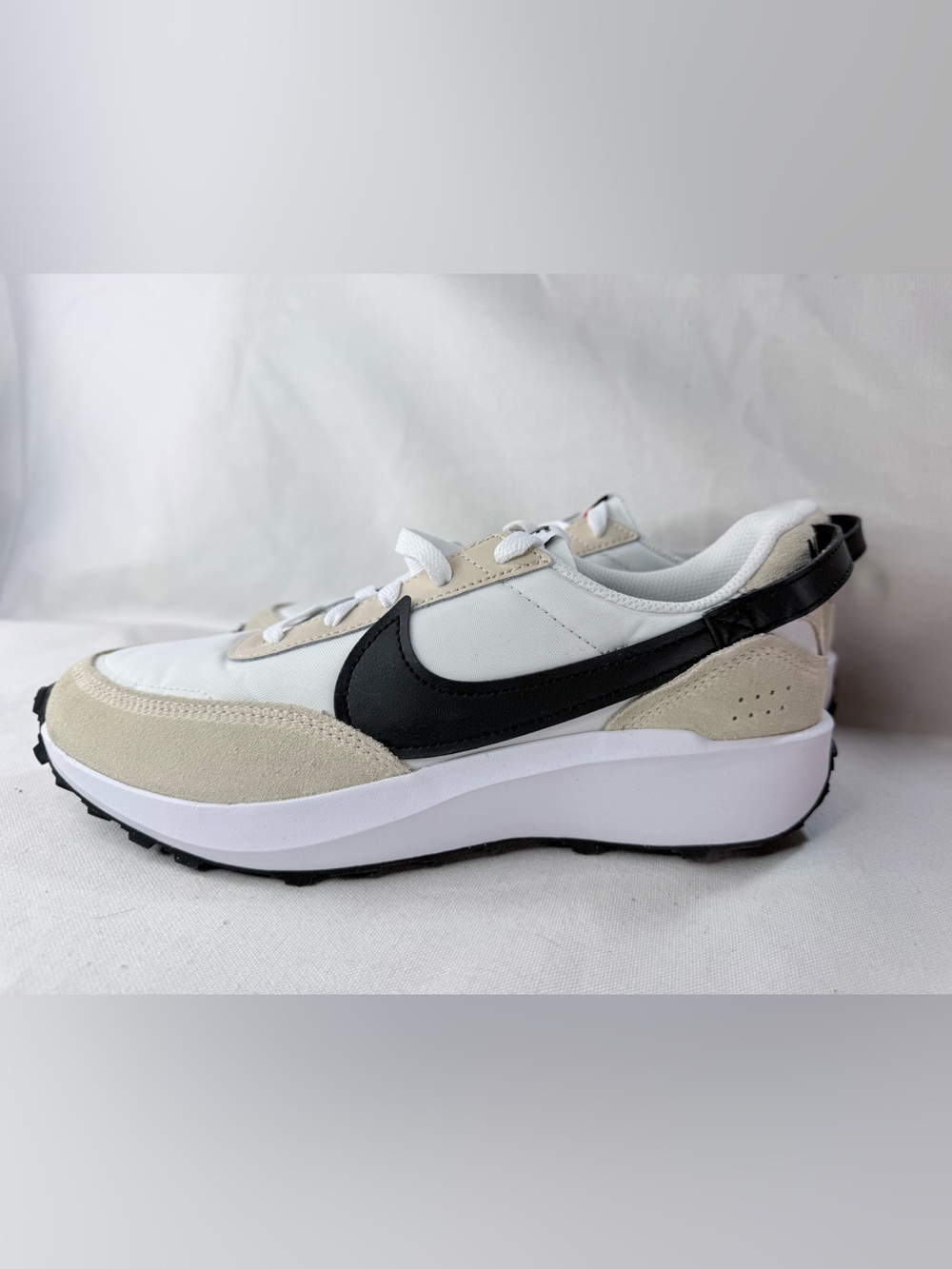 Nike Women's Nike Waffle Debut White, Black & Cream Retro Sneakers
